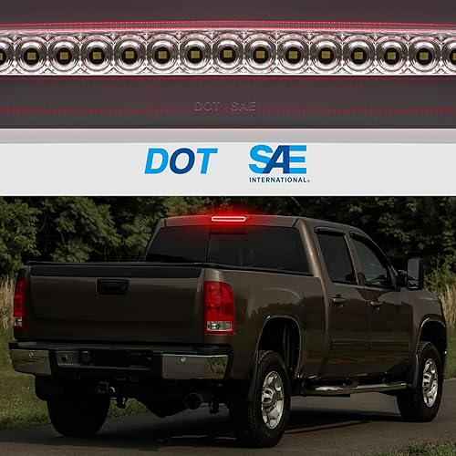 Miniatura 7 de Tercera luz de freno LED compatible con Silverado Sierra 2007-2013 1500 2500 3500 1500HD 2500HD 3500HD 3 luz de freno, luz de freno central trasera,