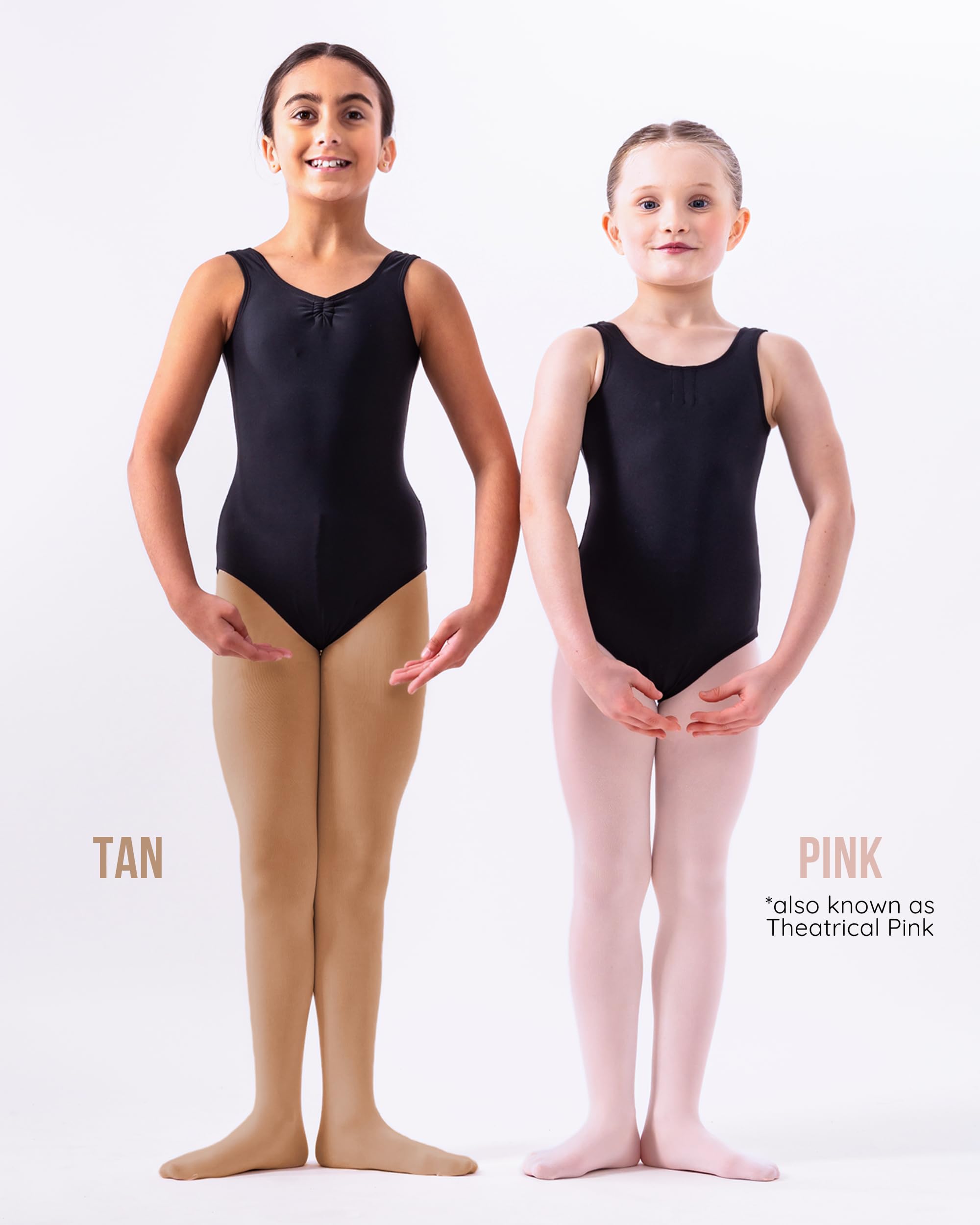 Medias de ballet 70 denier alto rendimiento pie completo rosa marrón para niñas mujeres