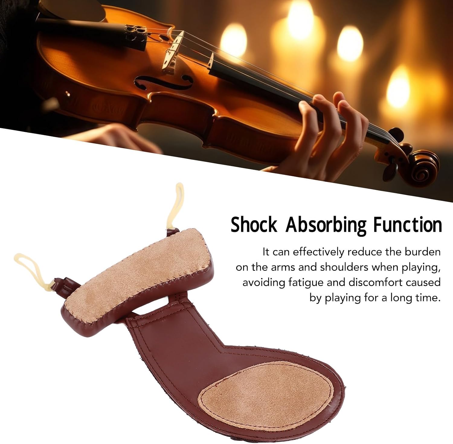 2 in 1 Violin Shoulder Rest Pad and Chinrest Cushion Adjustable Anti Slip Violin Shoulder Rest Pad Chinrest Cushion for 3/4 4/4 Violin Accessories