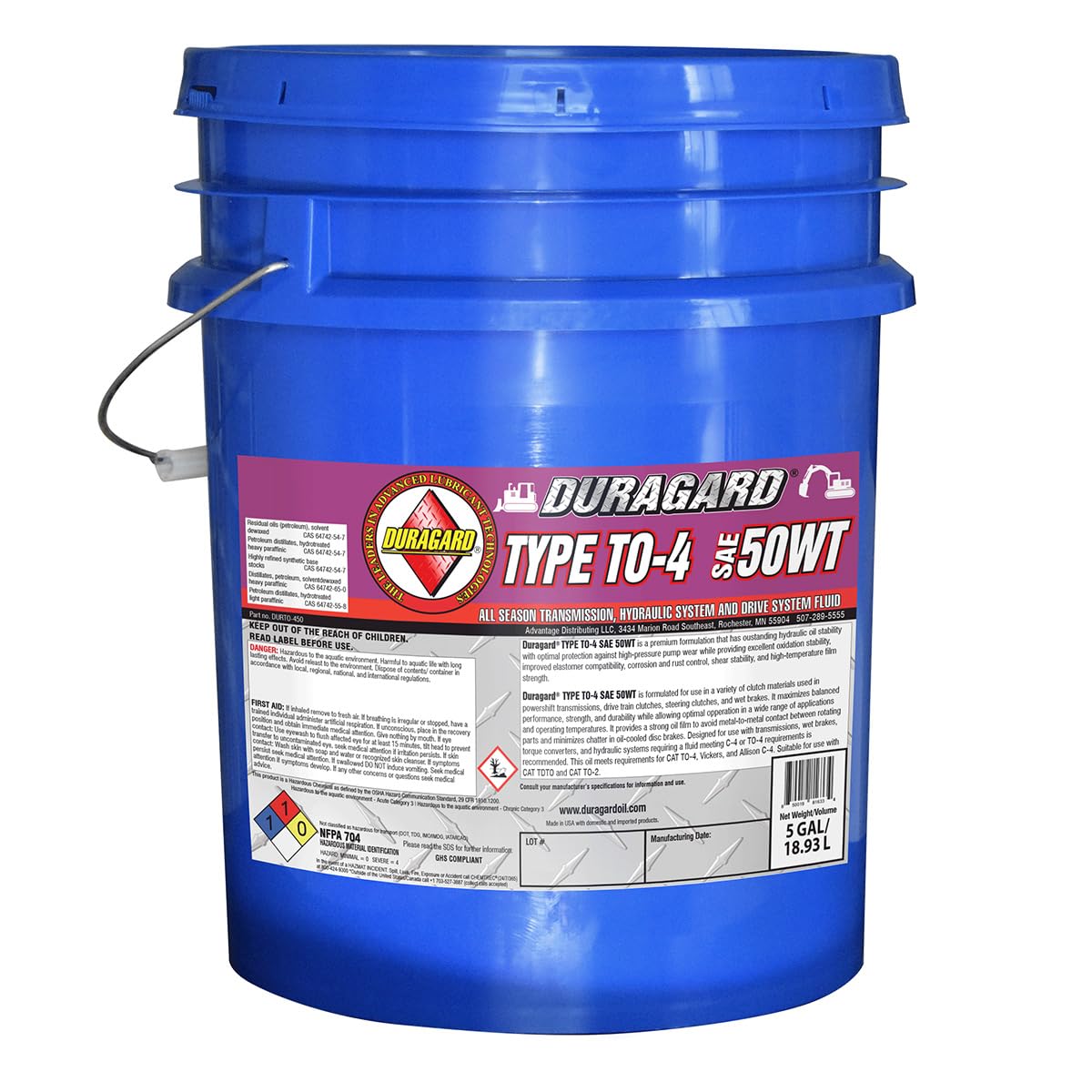 Duragard Diamond Plate Type to-4 50WT - 5 Gallon Pail