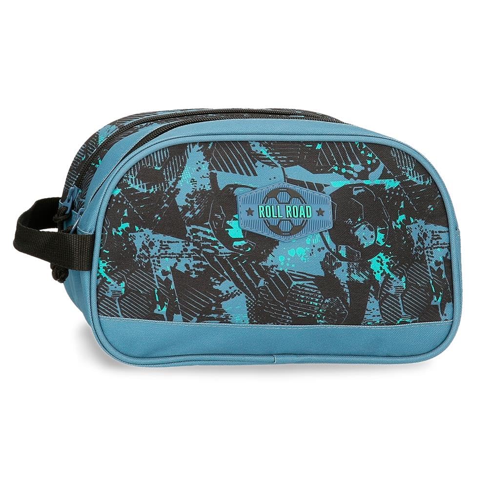 ROLL ROAD Soccer Neceser Adaptable Negro 26x16x12 cms Poliéster
