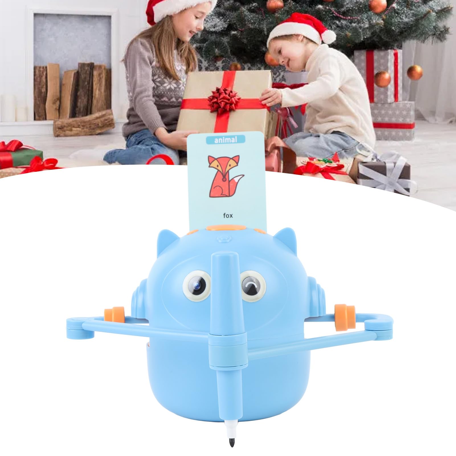 FTVOGUE Intelligenter Zeichenroboter für , Interaktives Lernspielzeug mit Zeichenblock und Aquarellstiften für das Kunstlernen zu Hause und in der Schule (Himmelblau)