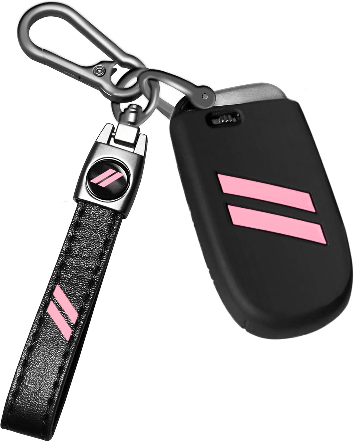 YOSRTER Key Fob Cover with Keychain for Dodge Charger Durango Challenger Journey Key Fob Case Shell for Dodge Accessories