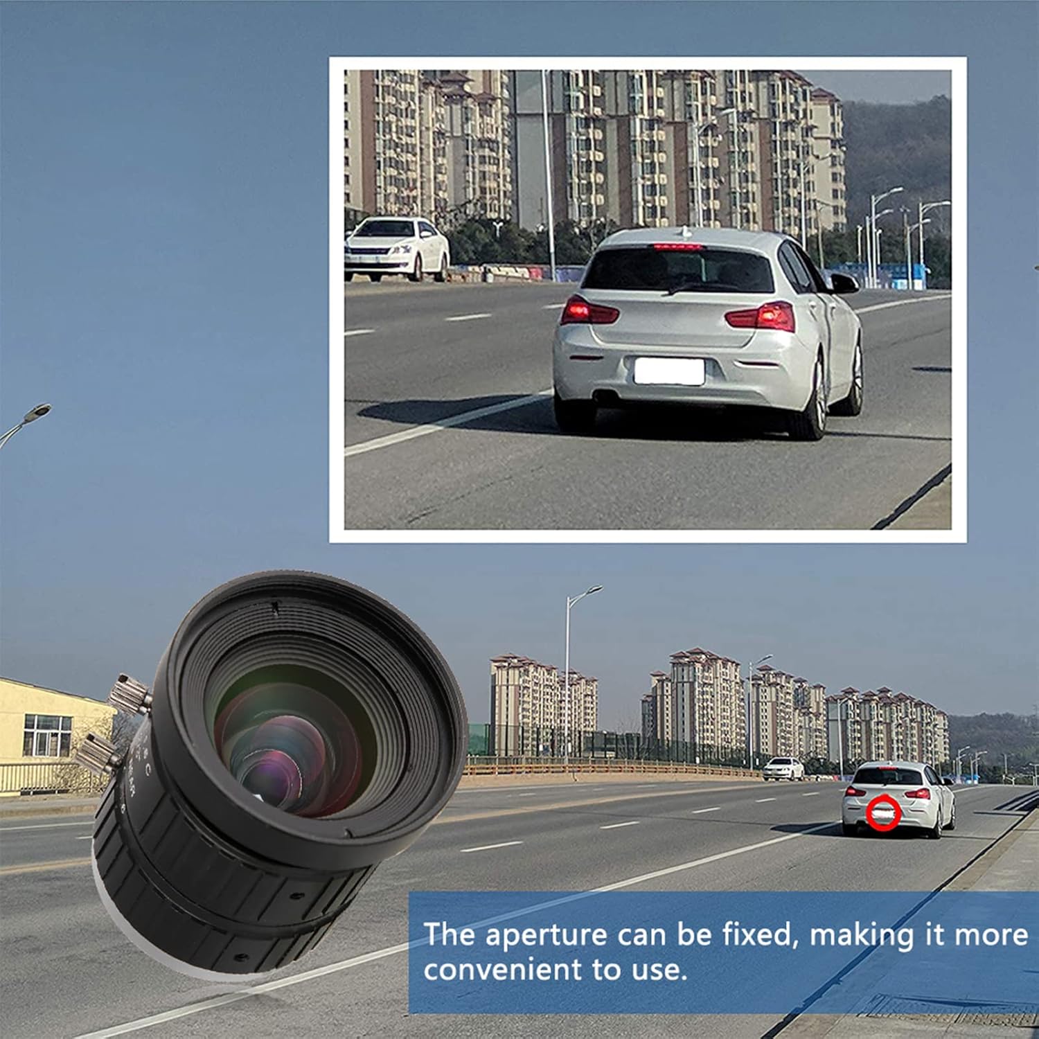 Security Camera Lens, 5MP HD Camera Lens, 8mm FocalLength, Manual, Aperture C Mount CCTV Lens Features High Compatibility for Most Security Camera