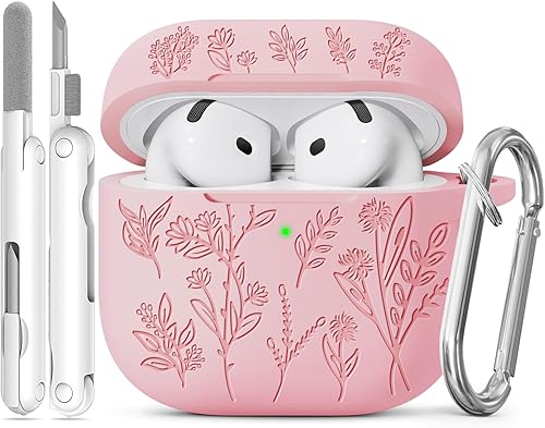 Miniatura 40 de Funda para Airpods Pro 3, Fundas con Grabado de Flores para Apple AirPods Pro de 3ª Generación 2025, Funda de Silicona Suave para Hombres y Mujeres