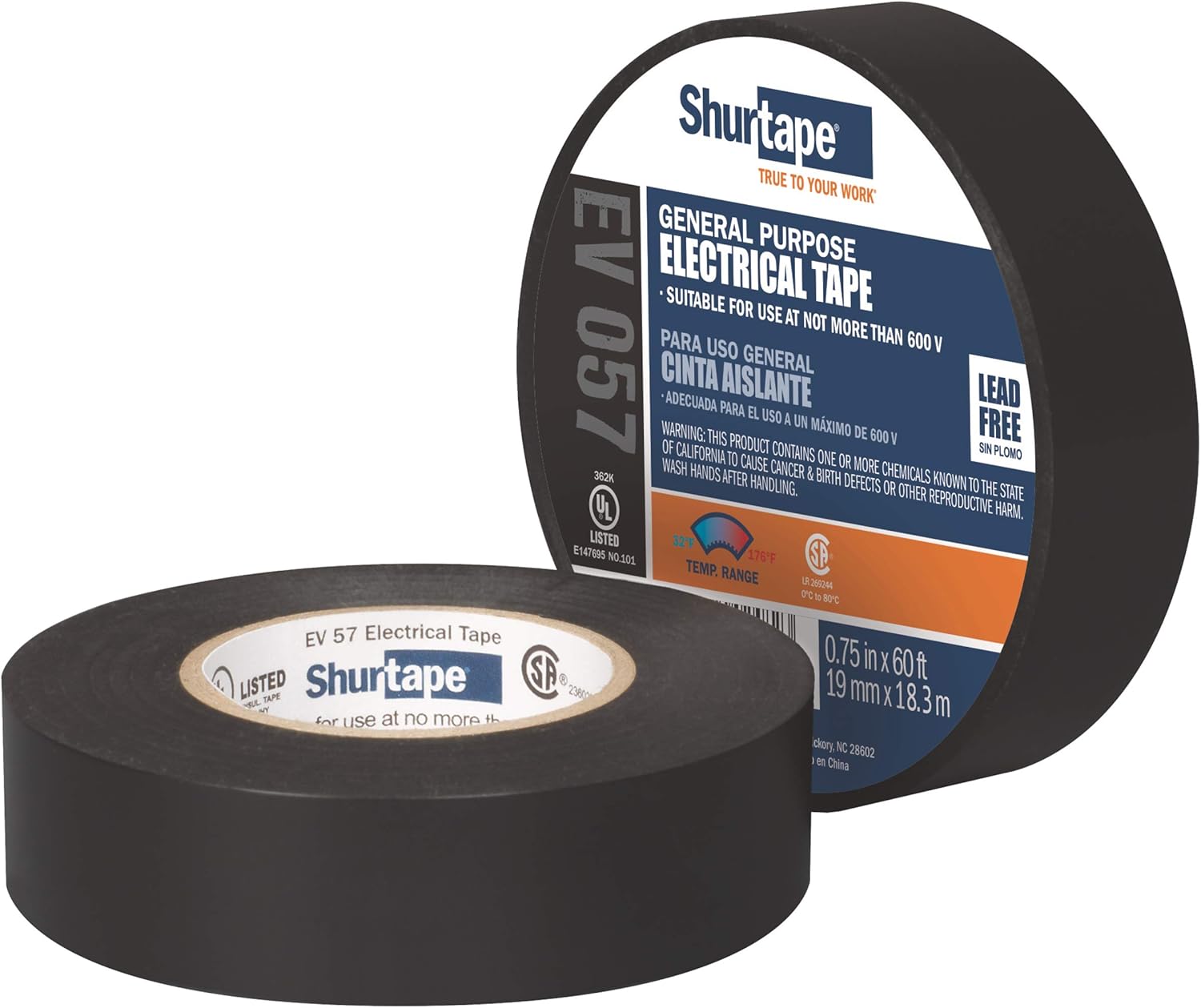 EV 057 BLK-3/4in x 66ft-100 rls/cs