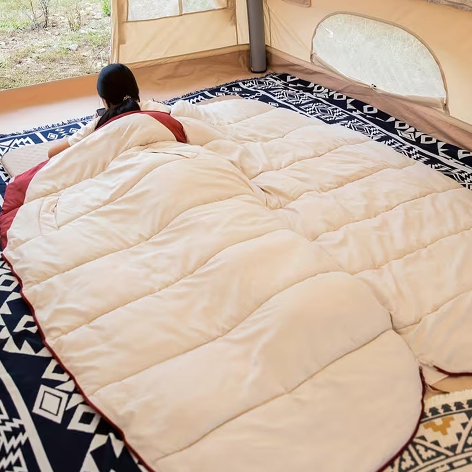 Sacos De Dormir para Adultos 220x95 Cm - Equipo De Camping Portátil con Cap | Saco de dormir para mochilero, cama de viaje, tienda de campaña para el hogar, guardería, exterior, primavera, verano, otoño