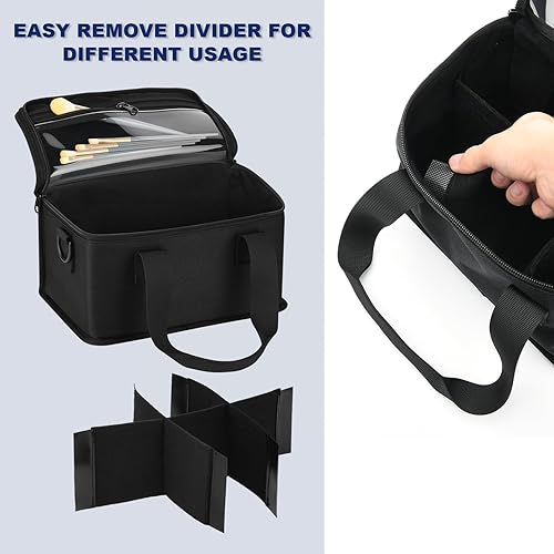 Miniatura 5 de Organizador de pintura acrílica, bolsa con asa y correa para el hombro para almacenamiento de pintura para manualidades, almacenamiento de pintura