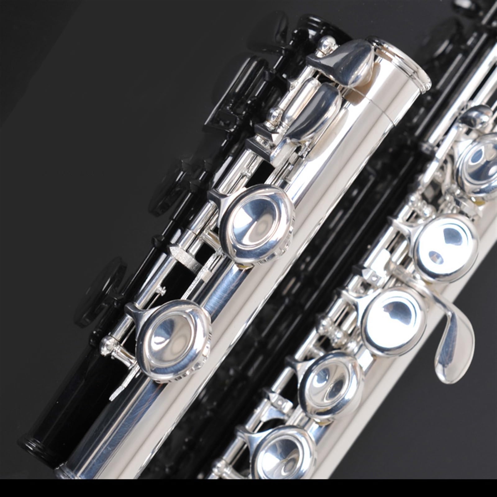 Classic Flûte Traversière Flûte Instrument 16 Trous Trou Fermé Maillechort Flûte Instrument Clé C Examen Débutant Majeur(Silver)