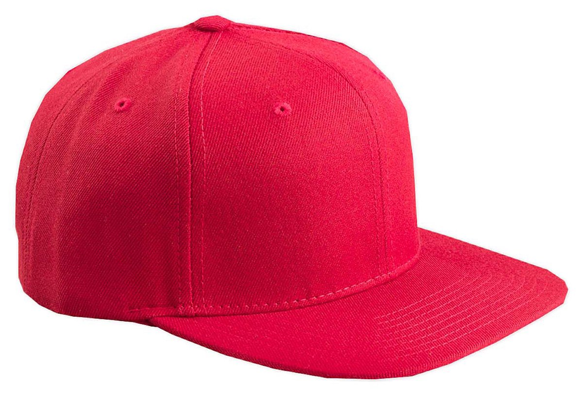 Yupoong 6-Panel Structured Flat Visor Classic Snapback, RED, One Size