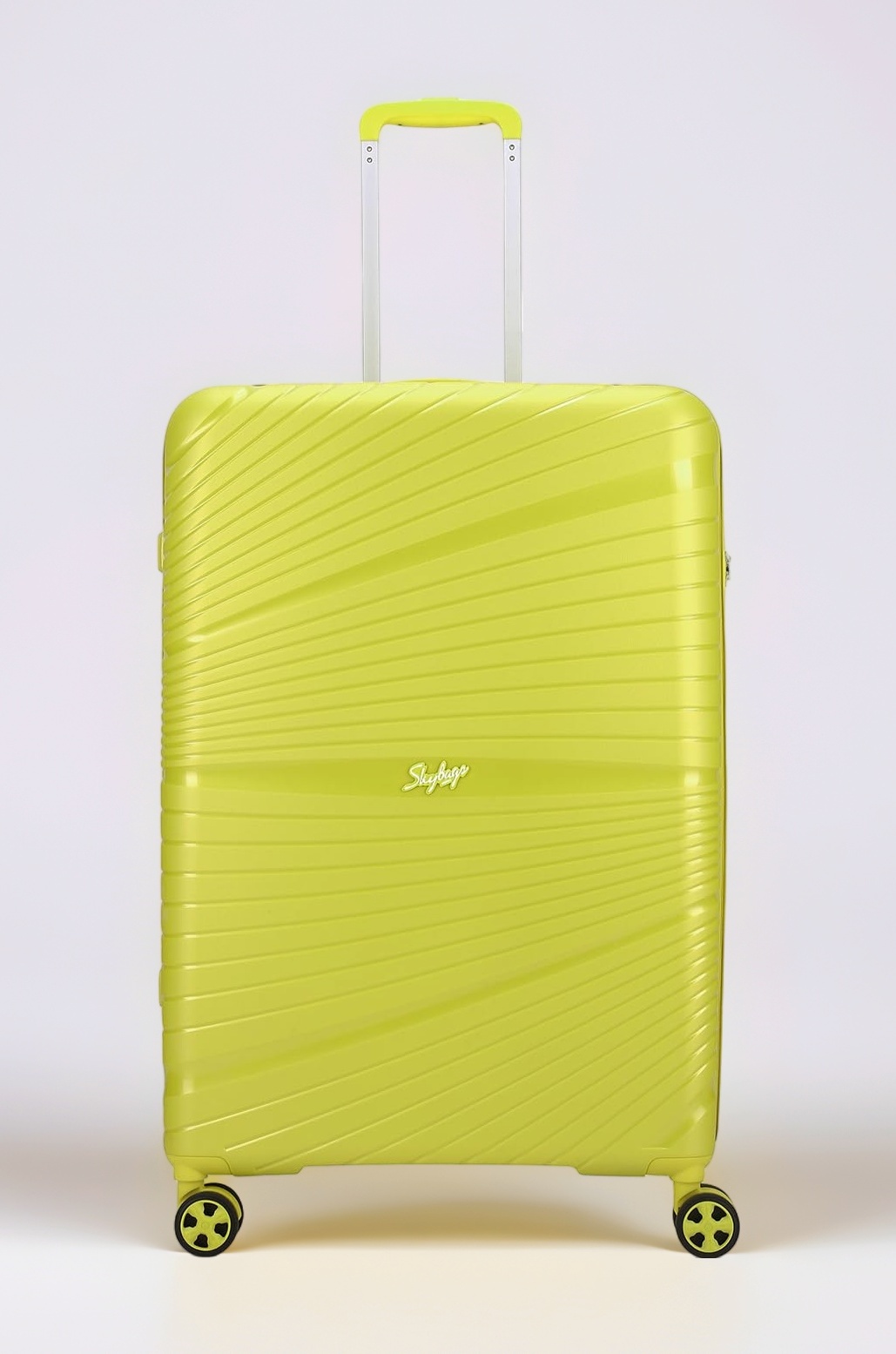 Skybags Polypropylene Skylite Check-in Trolley Bag, 77cm | Large Hard-Sided Luggage for Travel with Smooth 8-Spinner Wheel & TSA Lock | 5-Year International Warranty - Yellow