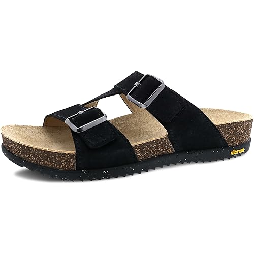 Dansko Dayna Double Buckle, Slip-On Sandal for Women - Cushioned Cork Midsole for Comfort and Shock Absorption - Vibram ECOSTEP EVO Rubber Outsole for Long-Lasting Wear
