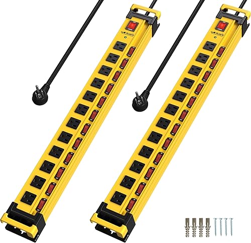 Miniatura 11 de Plug'n Regleta de alimentación de 10 salidas 3300J con interruptores individuales, regleta de alimentación de metal resistente con administrador de