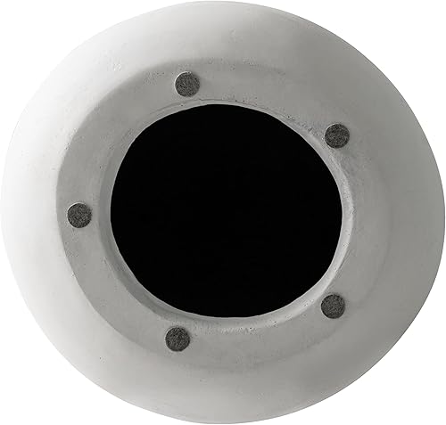 Miniatura 6 de White Concrete Side Table Unique Sculptural End Table, 19 Tall Handmade Cement Accent Table, Curved Drum Pedestal End Table for Living Room,