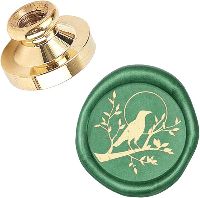 CRASPIRE Wax Seal Stamp Head Bird on Branch Removable Sealing Brass Stamp Head for Creative Gift Envelopes Invitations Cards Decoration