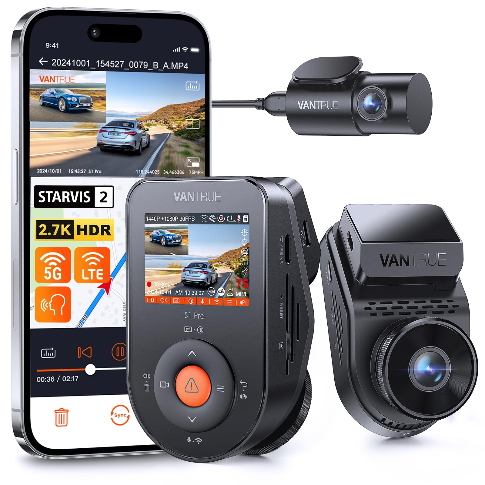 VANTRUE Sonnet S1 Pro ドライブレコーダー STARVIS2 VANTRUE Sonnet S1 Pro ドライブレコーダー STARVIS2 【公式通販】