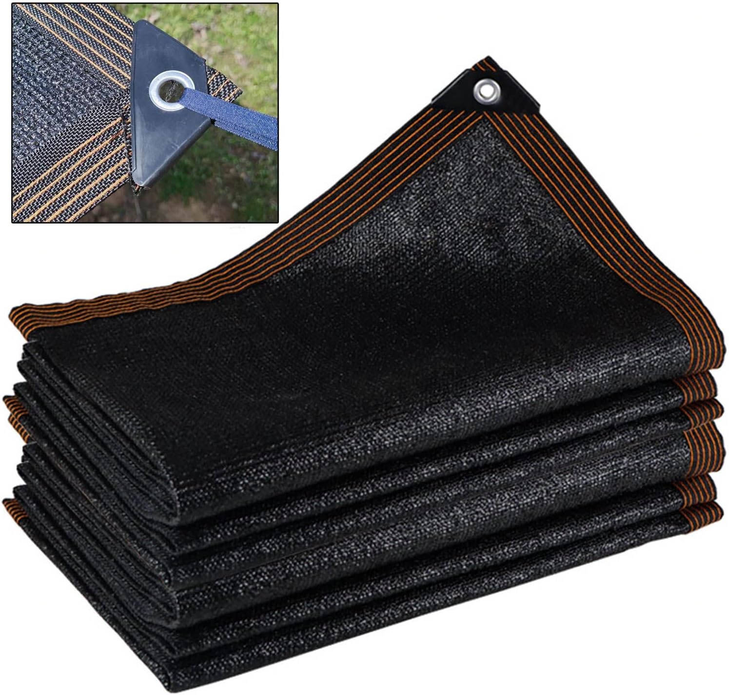 Jolan Shade Netting with Grommets,Shade Cloth for Plants,85% Shading Rate,Breathable Shade Sail,Garden Greenhouse Pergola Patio Car Sunblock Shade Net,Black,Shade Mesh Tarp,Black-2x6m(6.6 * 19.7ft)