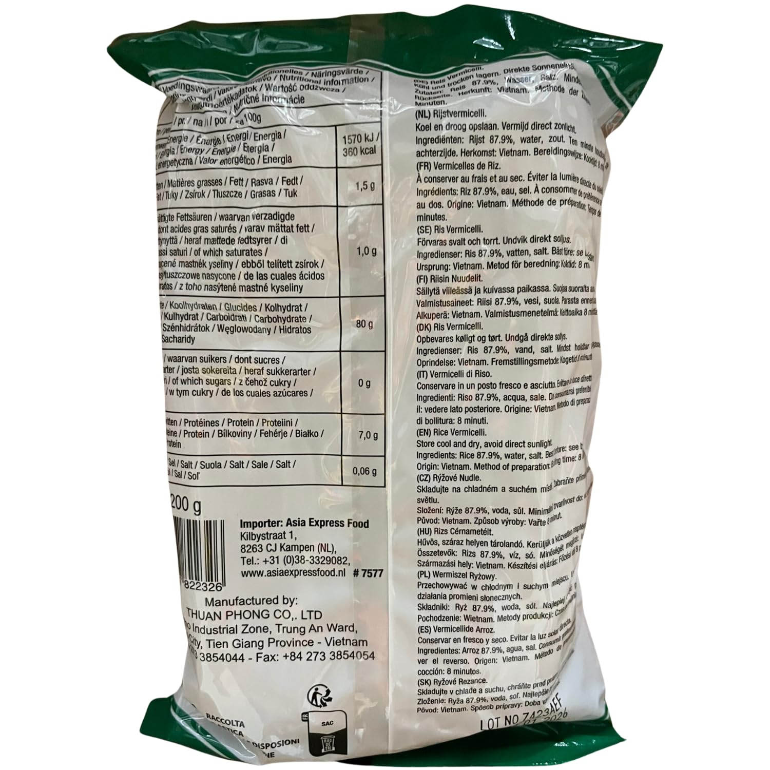 Bamboo Tree Vermicelli de arroz fresco 200g