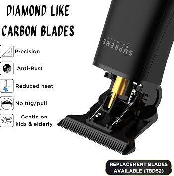 Supreme Trimmer Professional T Shaper | Cordless Hair & Beard Liner for Men | Low Noise, Precision Edger Clippers | Ideal for Sensitive Skin, Kids & Elderly | Barber & Home Use