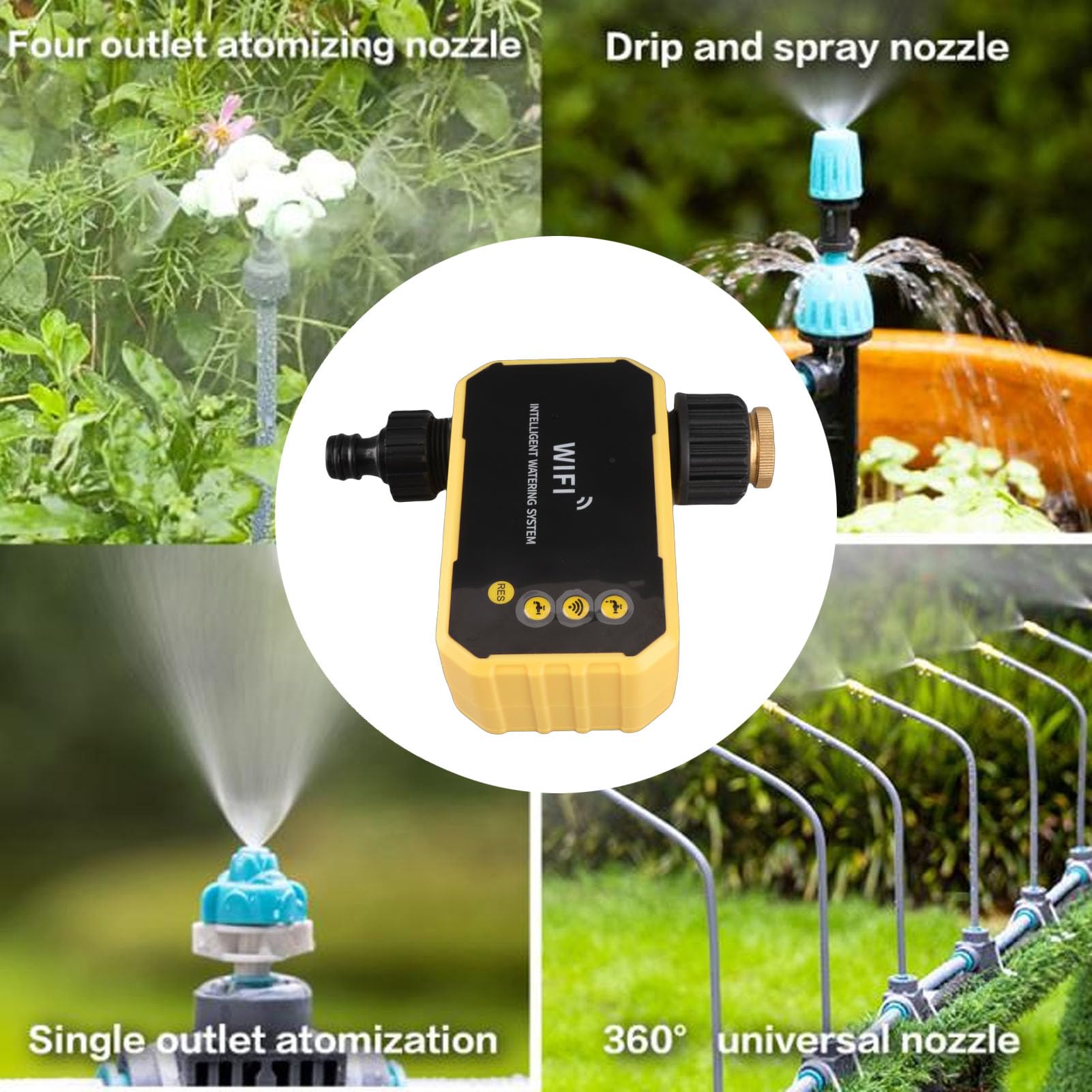 CHICIRIS Programmatore Irrigazione WiFi Automatico con Pannello Solare,
