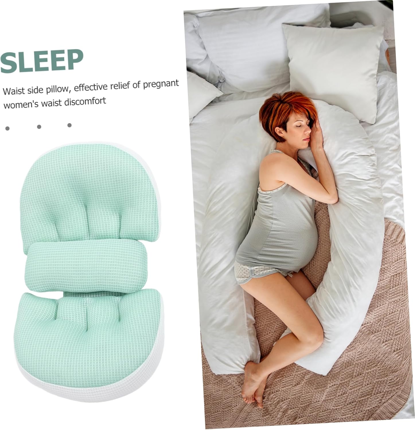 1Set Comfortable Abdominal Support Cushion for Pregnancy Lumbar Wedge for Sleeping Reducing Waist and Leg Discomfort for Expecting Mothers
