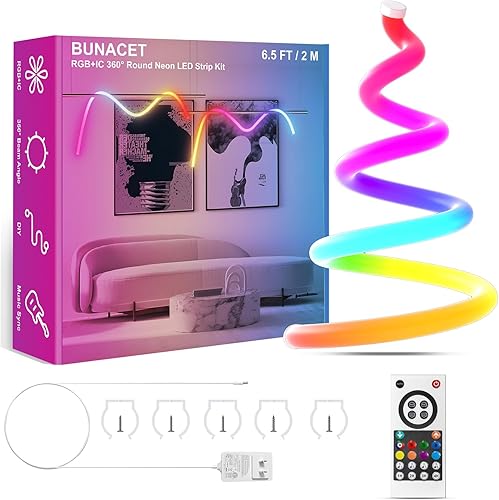 Miniatura 8 de Tira de luces LED de 52 pies RGB+IC, luces LED con control remoto RF y control de aplicación, impermeable IP65 para exteriores, sincronización de
