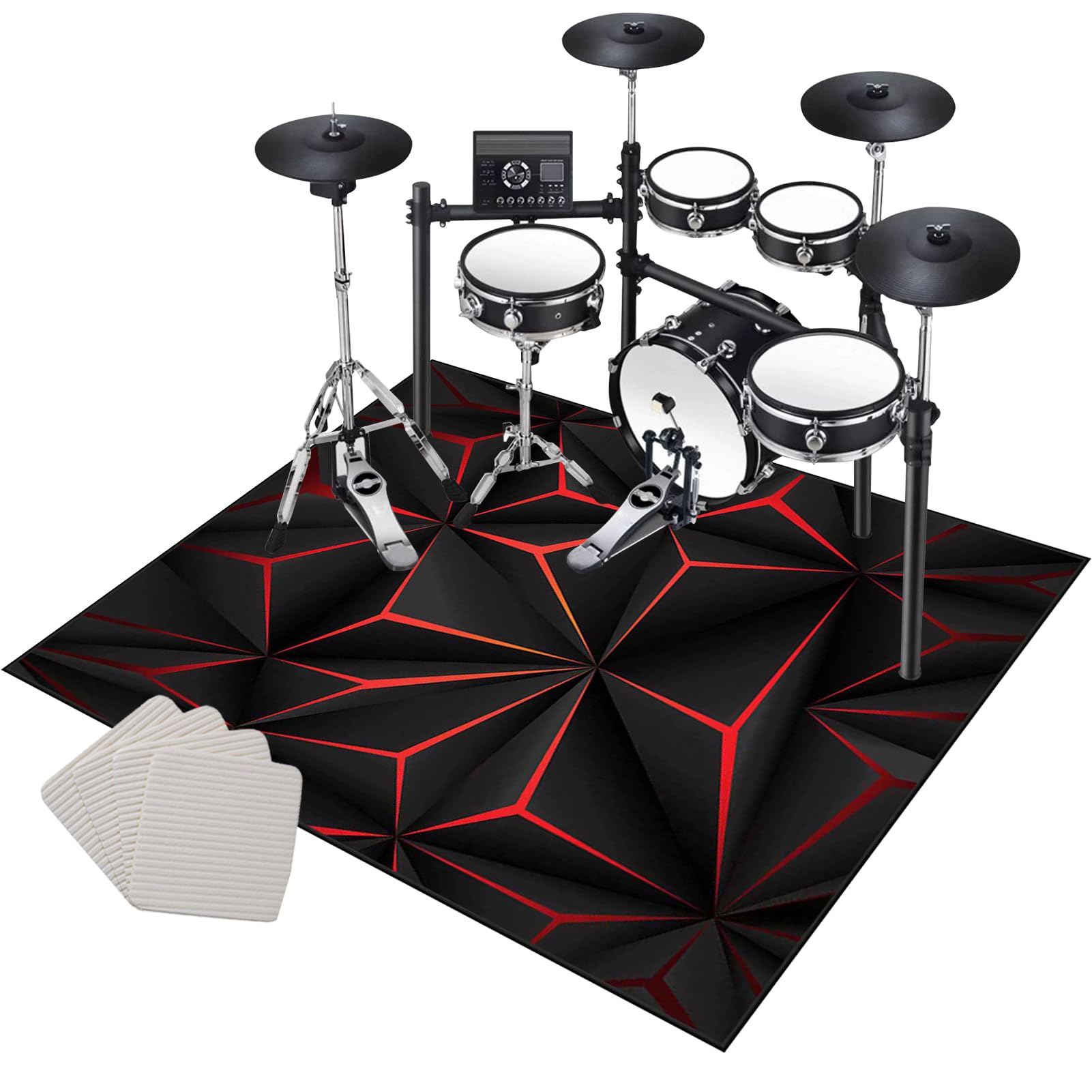 Batterie Musique SZZEUOA Tapis Batterie Tapis Batterie Acoustique Insonorisant Tapis De Tapis Pour Batterie Et Percussions