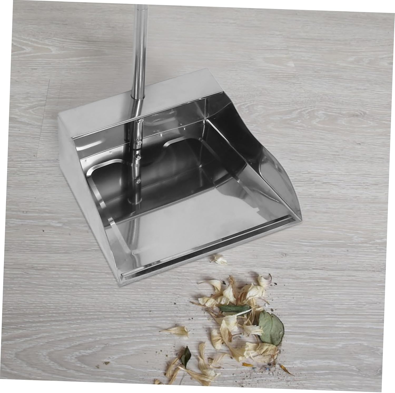 Heavy Duty Stainless Steel Dustpan Wide Garbage Shovel with Handle for Efficient Cleaning Homes Offices and Commercial Spaces Durable and Generous Capacity for Quick Waste