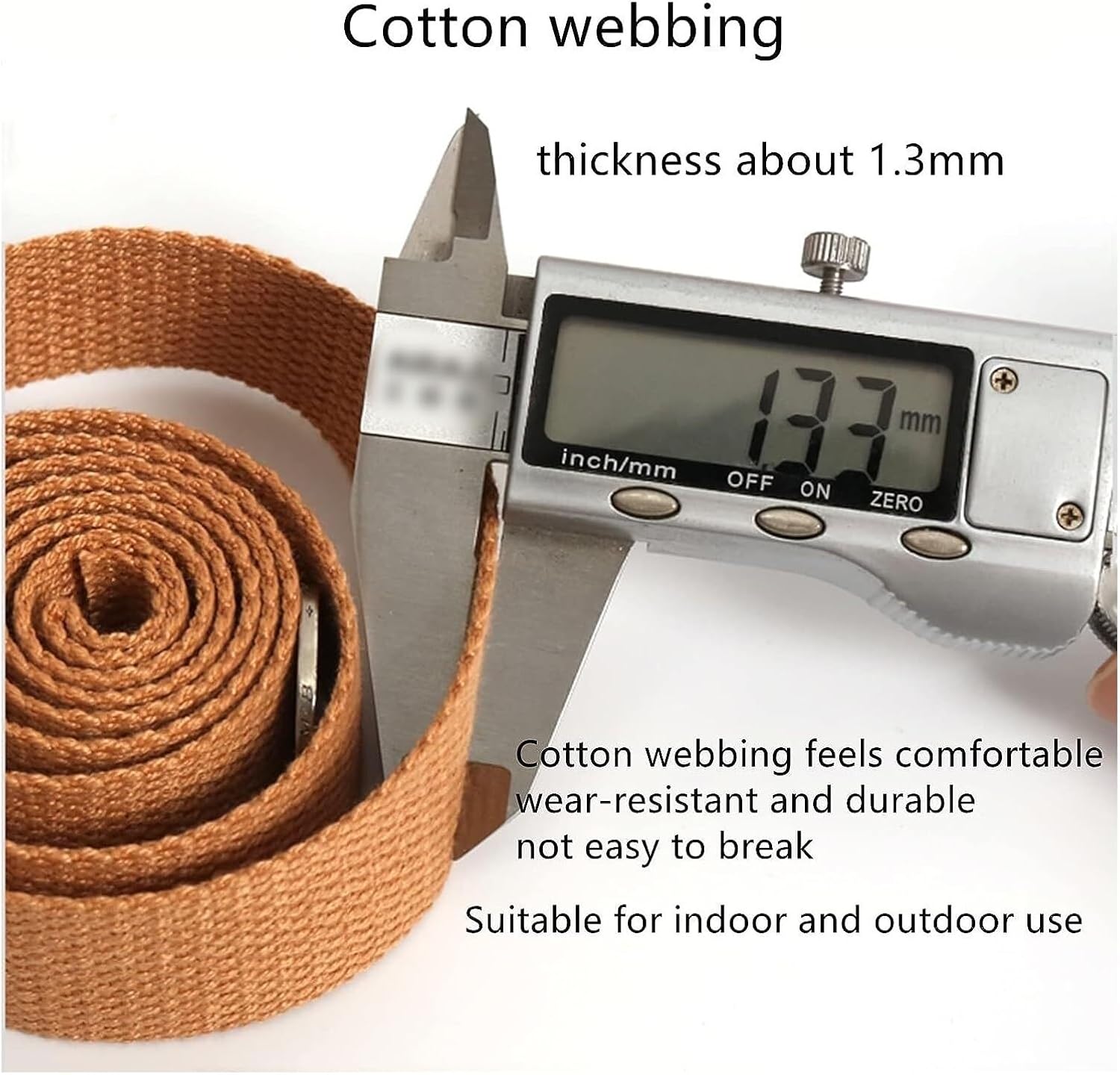 コットンリボン、ウェビングストラップテープ、コットンウェビングストラップ50mm、バッグ椅子ハンドル用室内装飾ウェビングテープ (C