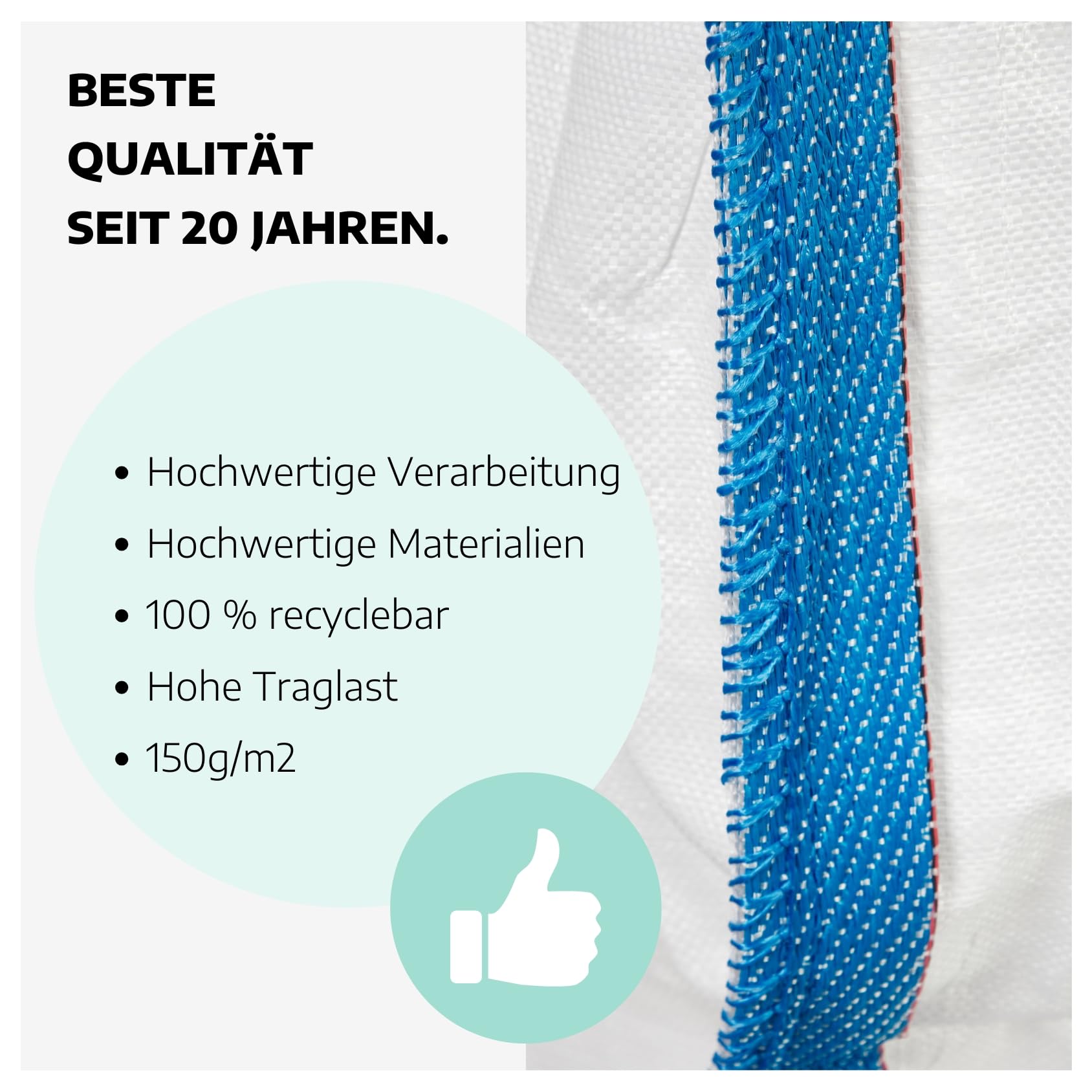 Big Bag 90x90x110 cm mit Beschichtetem Asbest-Sack, 4 Stück für Asbestplatten, geschlossener Boden, Schürze SWL 1000 kg