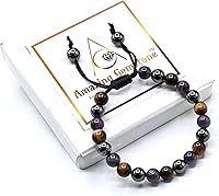 Vista 6 de Pulsera de cesación de fumar Amazing Gemstone - Pulsera de ayuda para dejar de vapear - Juego de pulsera de hematita, ojo de tigre y amatista