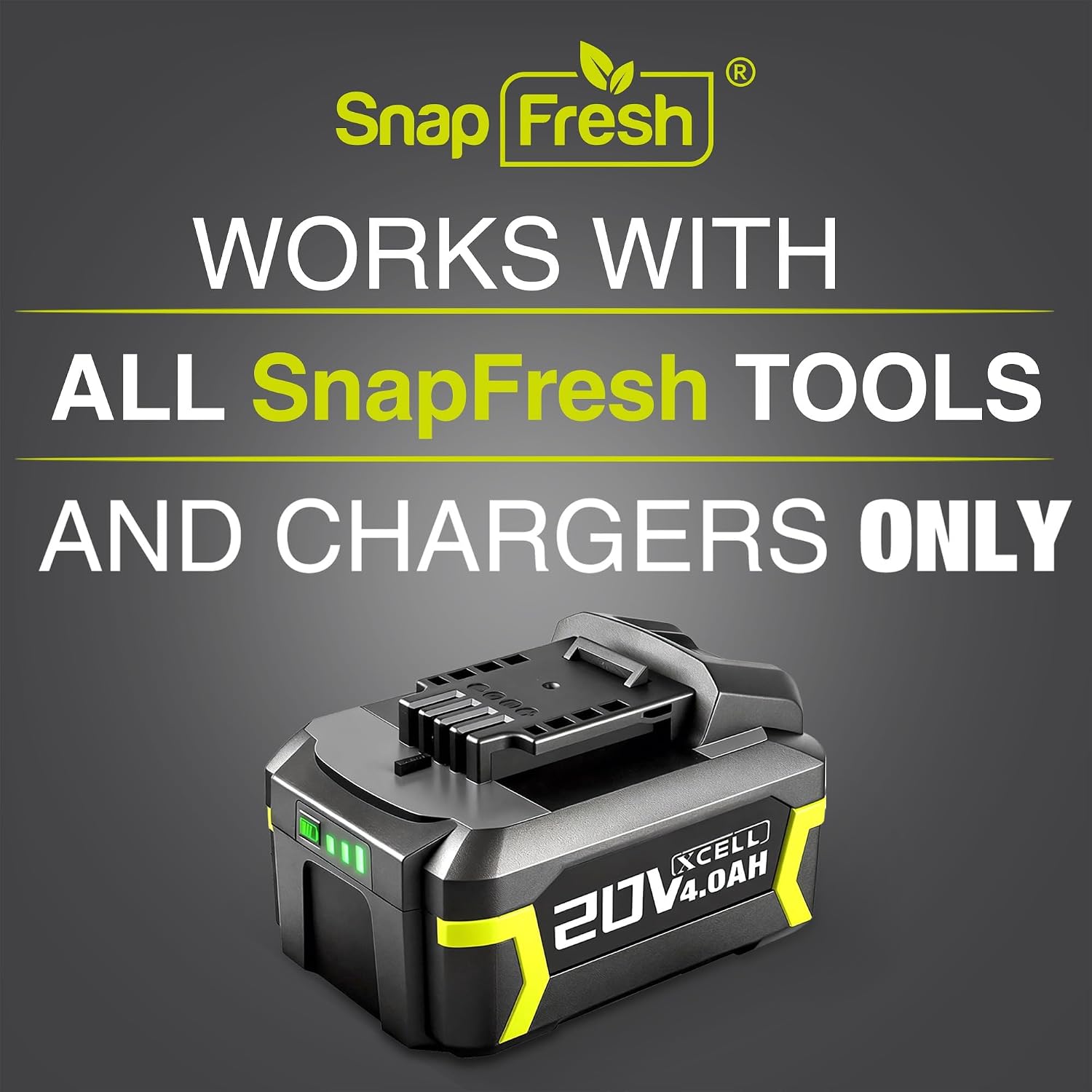 SnapFresh 20V 4.0Ah Battery(Not Works with Other Brands), Battery Support Fast Charging(BBT-DC40A)