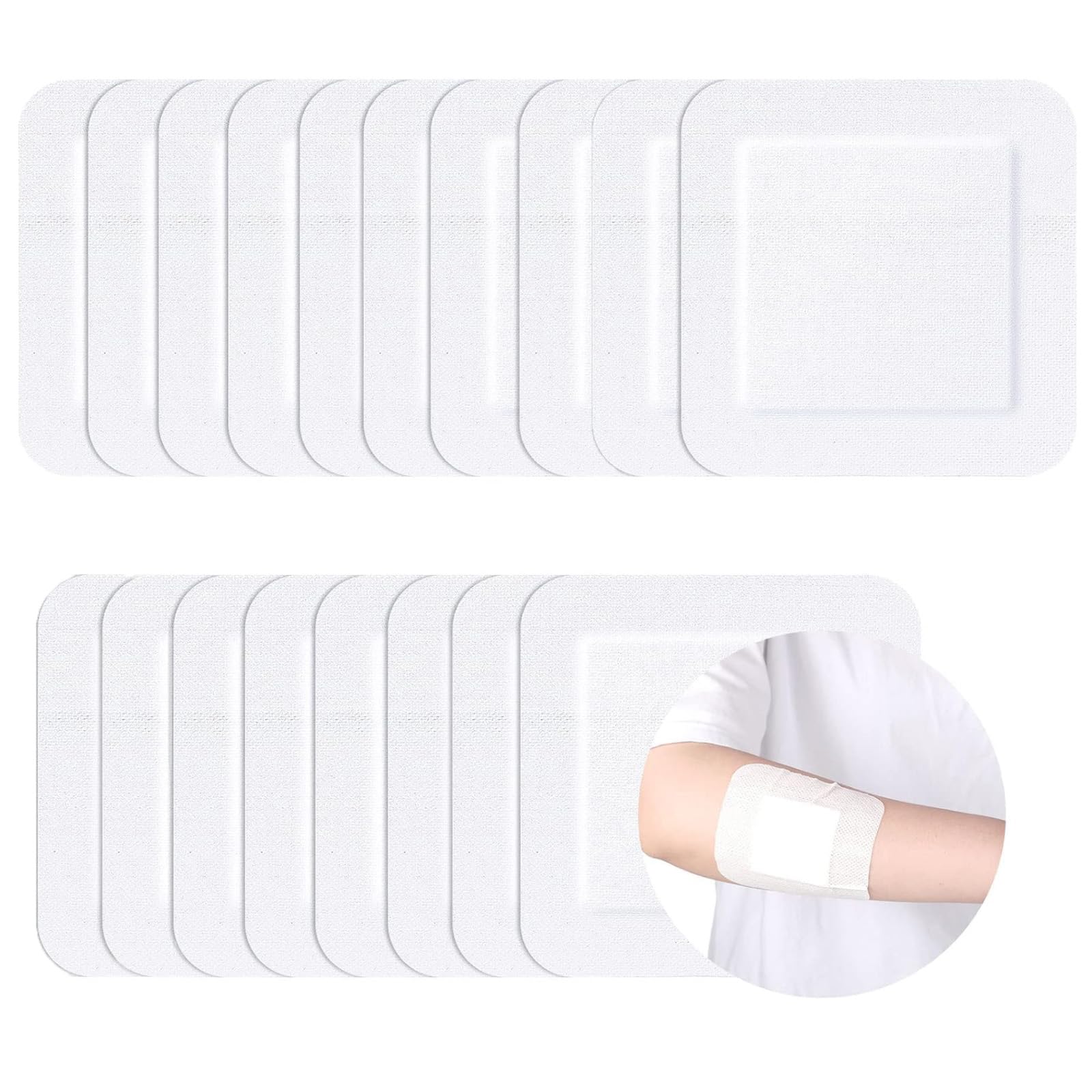 Paikatoa 18 Pcs Bordered Gauze-Island Dressing Wound Bandage, Sterile Adhesive Gauze Pads, Breathable Adhesive Bandages with Non Stick Pad Individually Packed Pouches Tapes for Wound Care (4 x 4 Inch)
