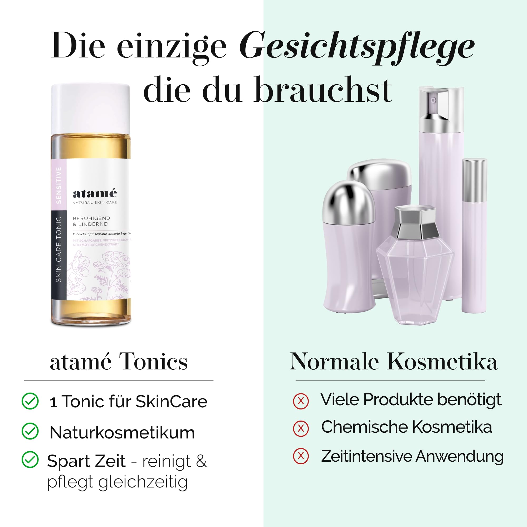Tonic für sensible Haut – Beruhigendes Gesichtswasser, dermatologisch getestet, parabenfrei & sanft, schützt und pflegt mit natürlichen Inhaltsstoffen, ideal für empfindliche Haut, 250 ml