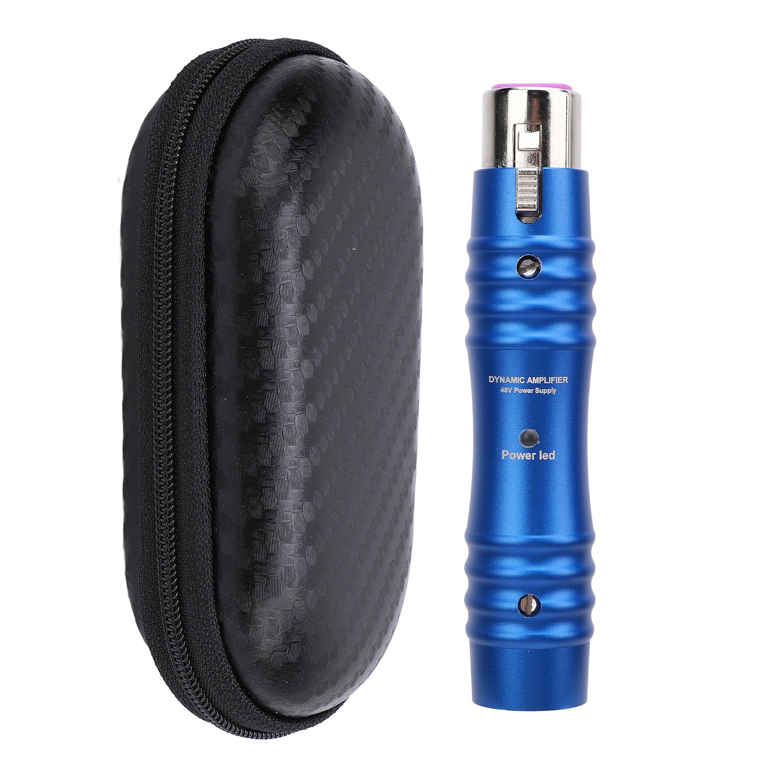 Dynamischer Mikrofonvorverstärker - 48 V XLR -Mikrofonvorverstärker für Karaoke, Mixer, Videoaufzeichnung, Professionelle Soundsysteme (BLACK) (BLUE)