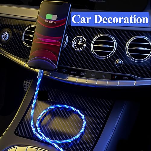 Miniatura 7 de Cable de carga LED USB C, paquete de 2 cables de carga tipo C de 6.6 pies, cargador USB C rápido compatible con Samsung Galaxy S21 S20 S10 S9 S8