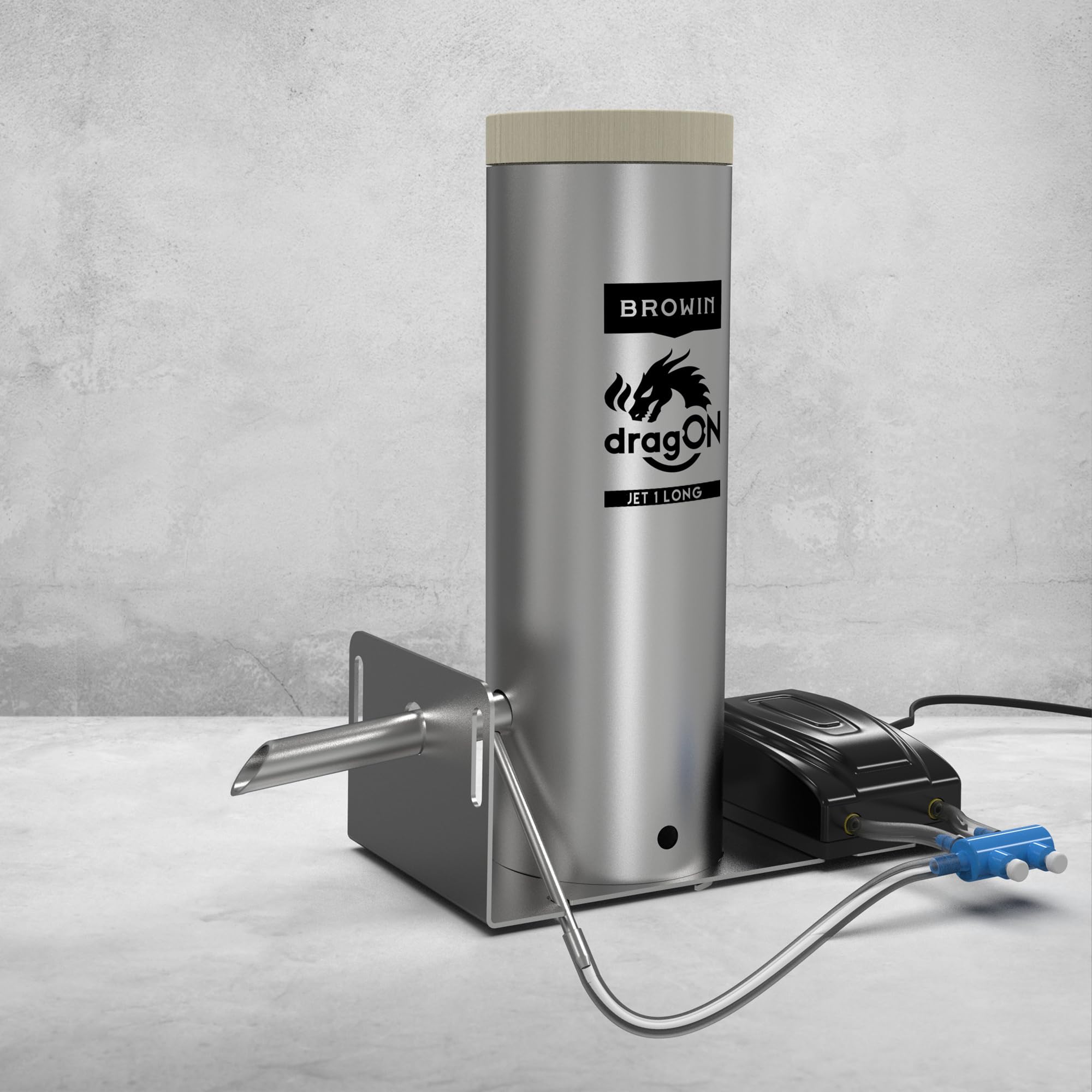 Browin Rauchgenerator DragON Jet 1 mit Pumpe 330143 | Kaltrauchgenerator aus Edelstahl | für jeden Räucherofen | innovative Düse | Perfekter Rauchgenuss für exquisite Geschmackserlebnisse