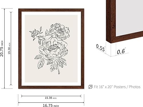 Miniatura 69 de Poster Master Póster de peonías – Estampado de flores retro – Ilustración floral – Ilustración en blanco y negro – Diseño de línea y abstracto –
