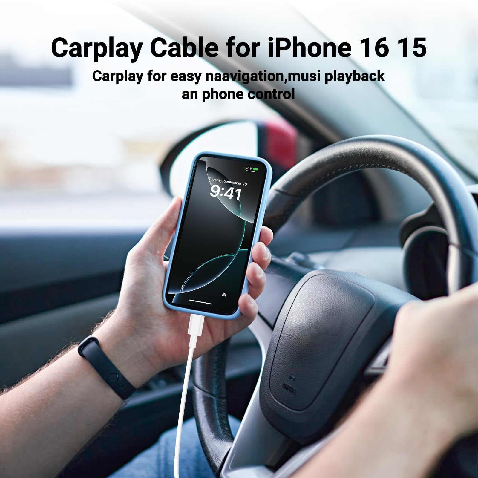 2 cavi USB C Carplay da 0,9 m + 1,8 m per iPhone 16 Pro, cavo USB C in nylon per iPhone 15 Pro Max 16 Plus Samsung S24 S23 Ultra Pixel 9 Pro 8a Android