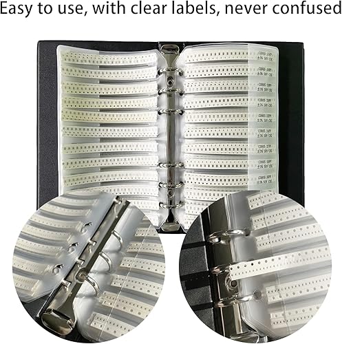 Miniatura 9 de Kit de condensador 1206 SMD Book (0.5pF-1uF) SMT Kit Chip 80 Valor x 50pcs  4000pcs Capacitor Surtido Portafolio Carpeta Libro de muestras