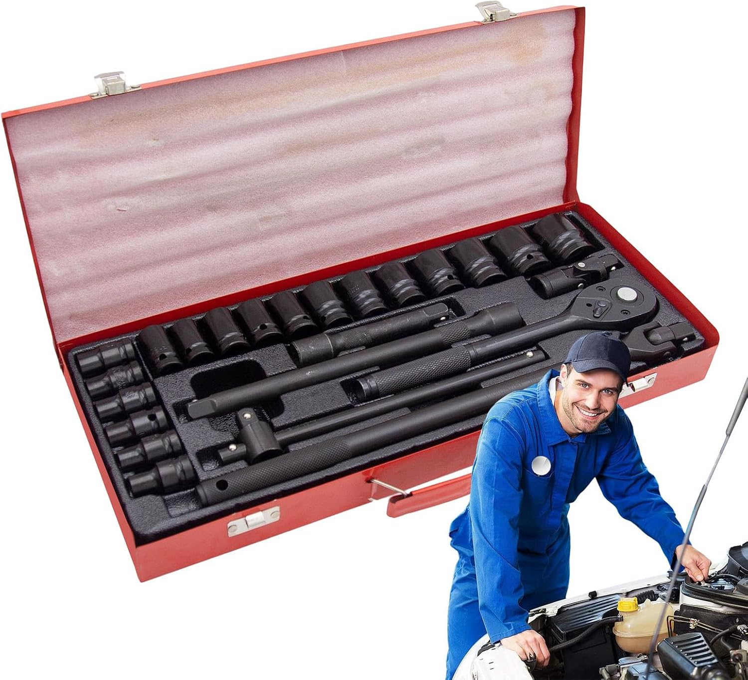 自動車ツール,多目的オートツールキット | レンチ タイヤ修理ツール ポータブル 緊急時整備用 自動車 バイク トラック キャンピン カー用ツールキット  - 自動車修理ツール 24ピース,レンチ タイヤ修理ツール ポータブル 緊急時整備用 自動車 バイク トラック カー工具 ... カー用ツールキット, 自動車修理ツール 24ピース, トラック バイク ボート キャンピングカー タイヤ キャンプ オートバイ 建設