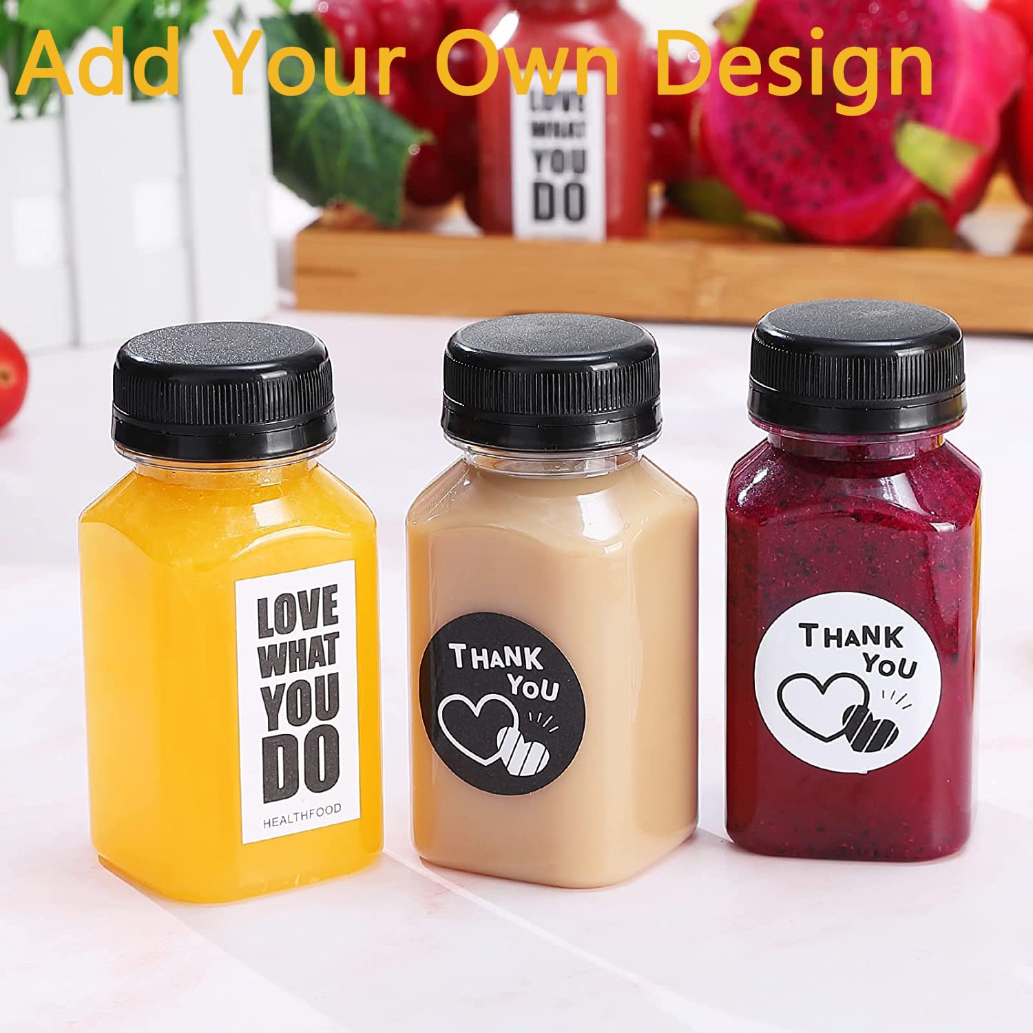 YBCPACK 16 Pack 5oz/150ml Plastic Shot bottles with Lids - Image 4