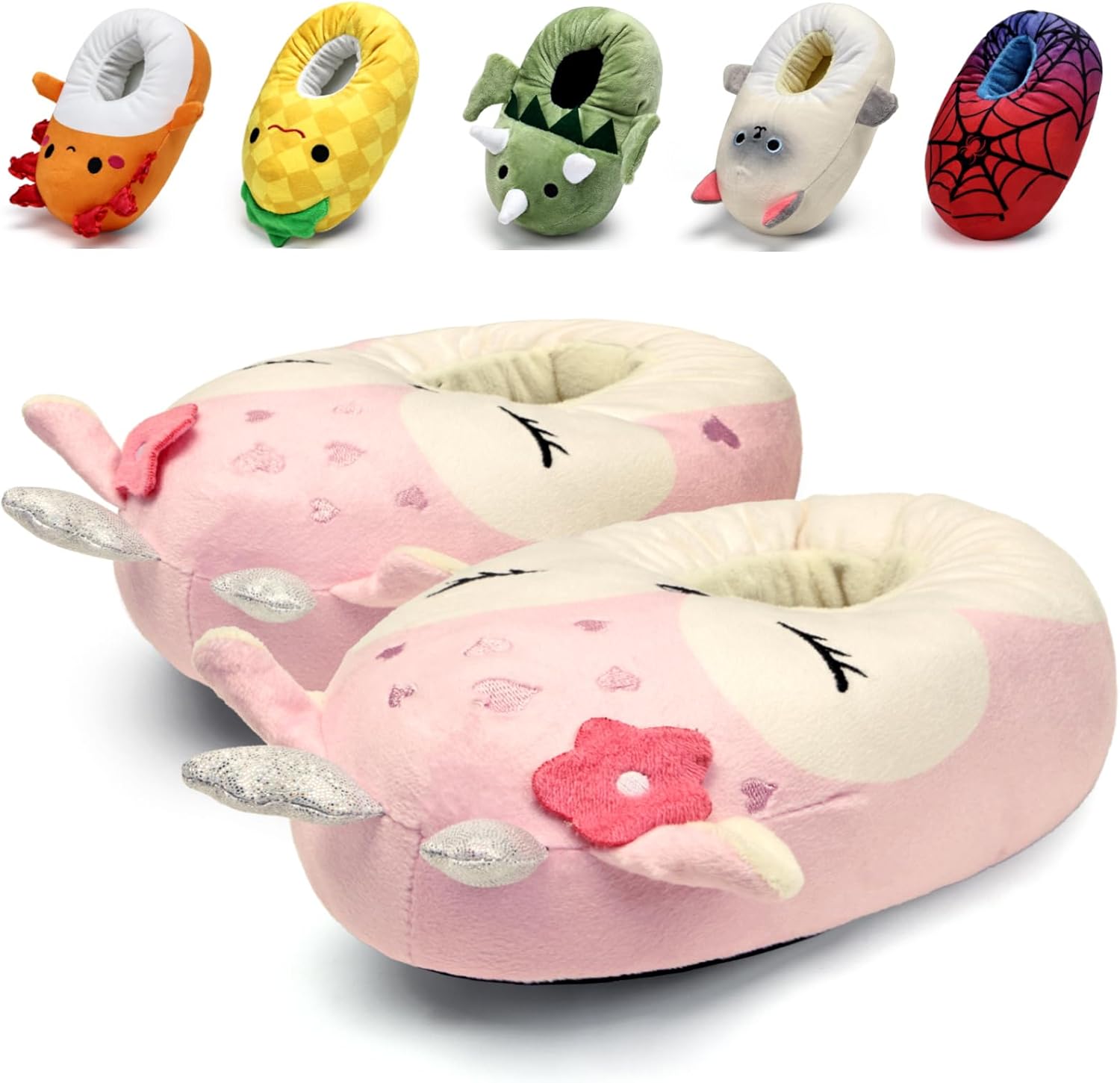 IceUnicorn Toddler Slippers Kids Cute Funny Animal House Shoes Girls Boys Christmas Plush Bedroom Indoor Slipper Washable