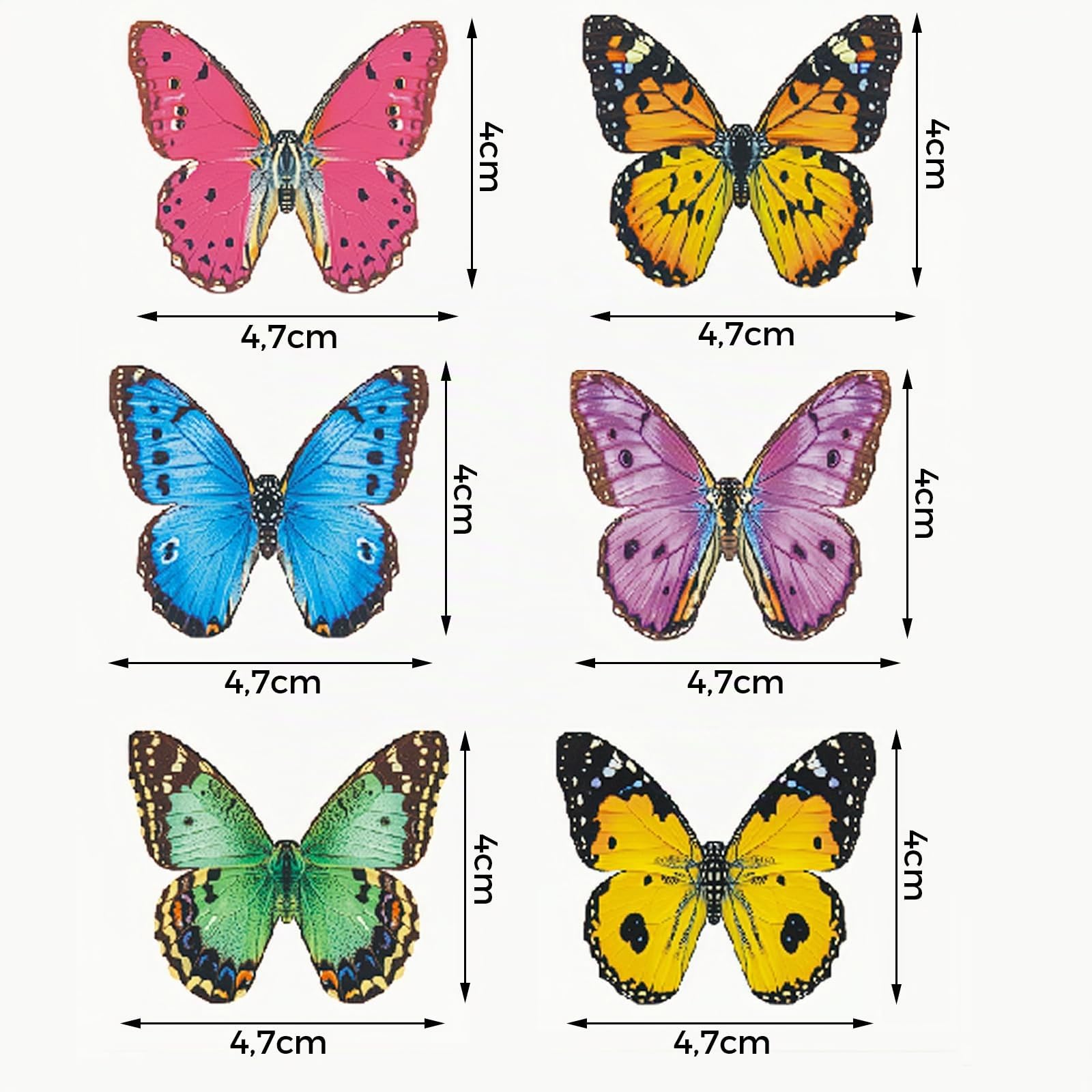 50 Essbare Schmetterling-Tortendekos Aus Oblatenpapier – Bunt, 3D-Effekt – Für Kuchen, Cupcakes, Geburtstag & Hochzeit 50 Essbare Schmetterling-Tortendekos Aus Oblatenpapier – Bunt, 3D-Effekt – Für Kuchen, Cupcakes, Geburtstag & Hochzeit