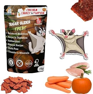Chicken, Carrot & Pumpkin Sugar Glider Treat | Protein Rich | Natural Detoxifier | Crunchy Food Snack (75g)