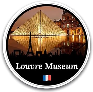 Magnet Me Up Louvre Museum Magnet - 5" Round Paris France Travel Souvenir Magnetic Decal with Glass Pyramid Design - UV Printed Full-Color Louvre Museum Decal - Durable Vinyl, Made in USA