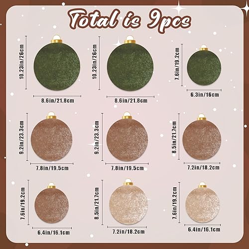 Vista 40 de 90shine 32 imanes navideños para decoración de puerta de garaje, bola de Navidad, refrigerador y cocina (rojo, verde, dorado)