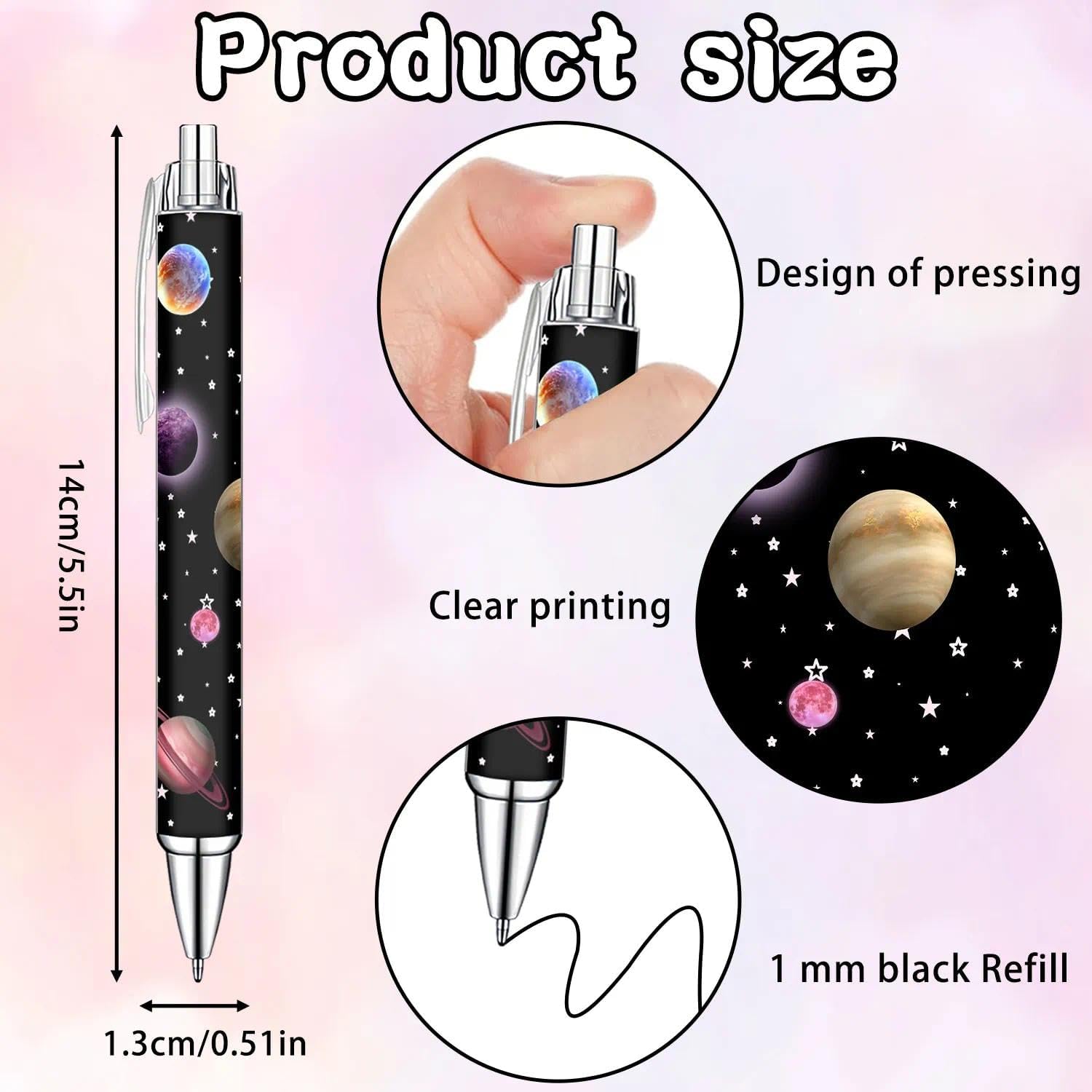 Idealmuzik Galaxy Ballpoint Pens Set, 10 Pack Space Theme Writing Pens image 2