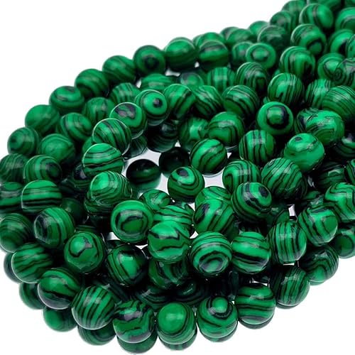 Miniatura 10 de Oameusa Cuentas sueltas de ágata verde a rayas de ágata verde de 0.394in, cuentas sueltas de ágata para hacer joyas, 15 pulgadas, 1 hebra por bolsa,