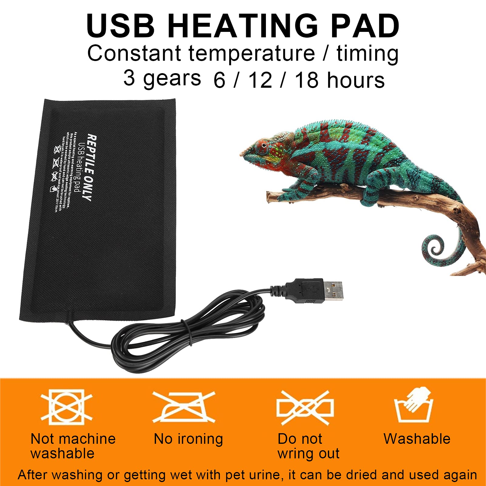 Constant Temperature 45¡æ Under case Warmer Reptile USB Heating Pad Fiber Cloth for Reptiles Snakes Lizard Hermit Crab tortoise (M), Reptile Heat Pad, Reptile USB Heating Pad USB Heat Pad USB Heatin